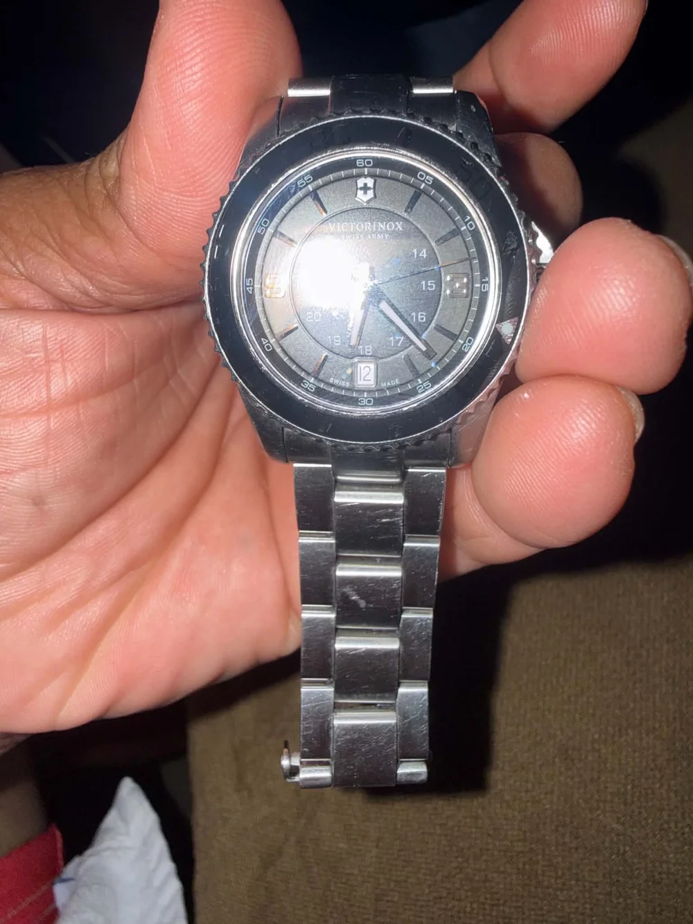 Victorinox Men's Stainless Steel Watch with Silver Dial and Bracelet